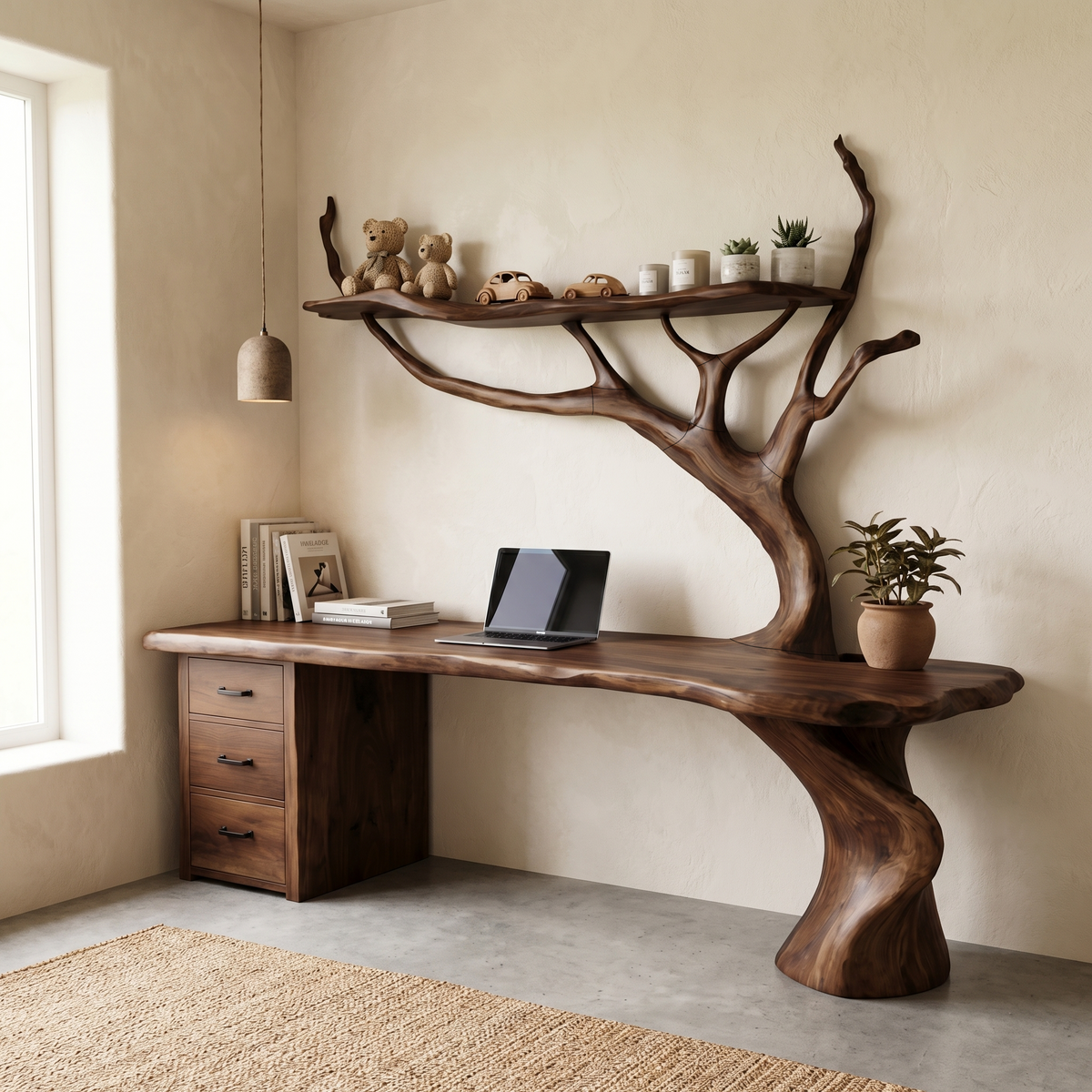Nature-Inspired Tree Branch Desk
