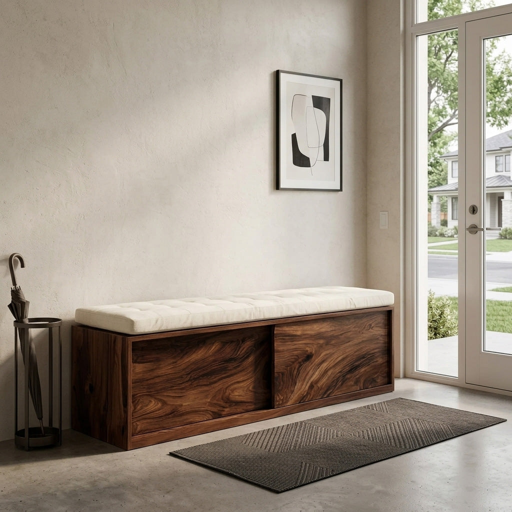 Modern Storage Bench With Minimalist Design For Home Interiors