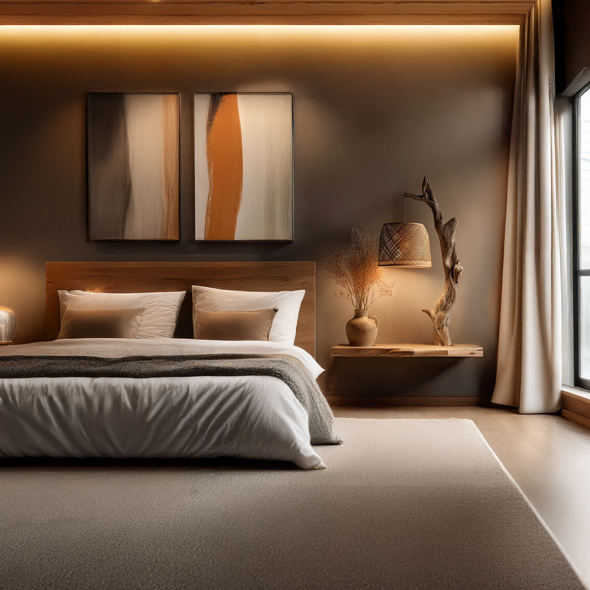 Sculptural Solid Wood Floating Shelf