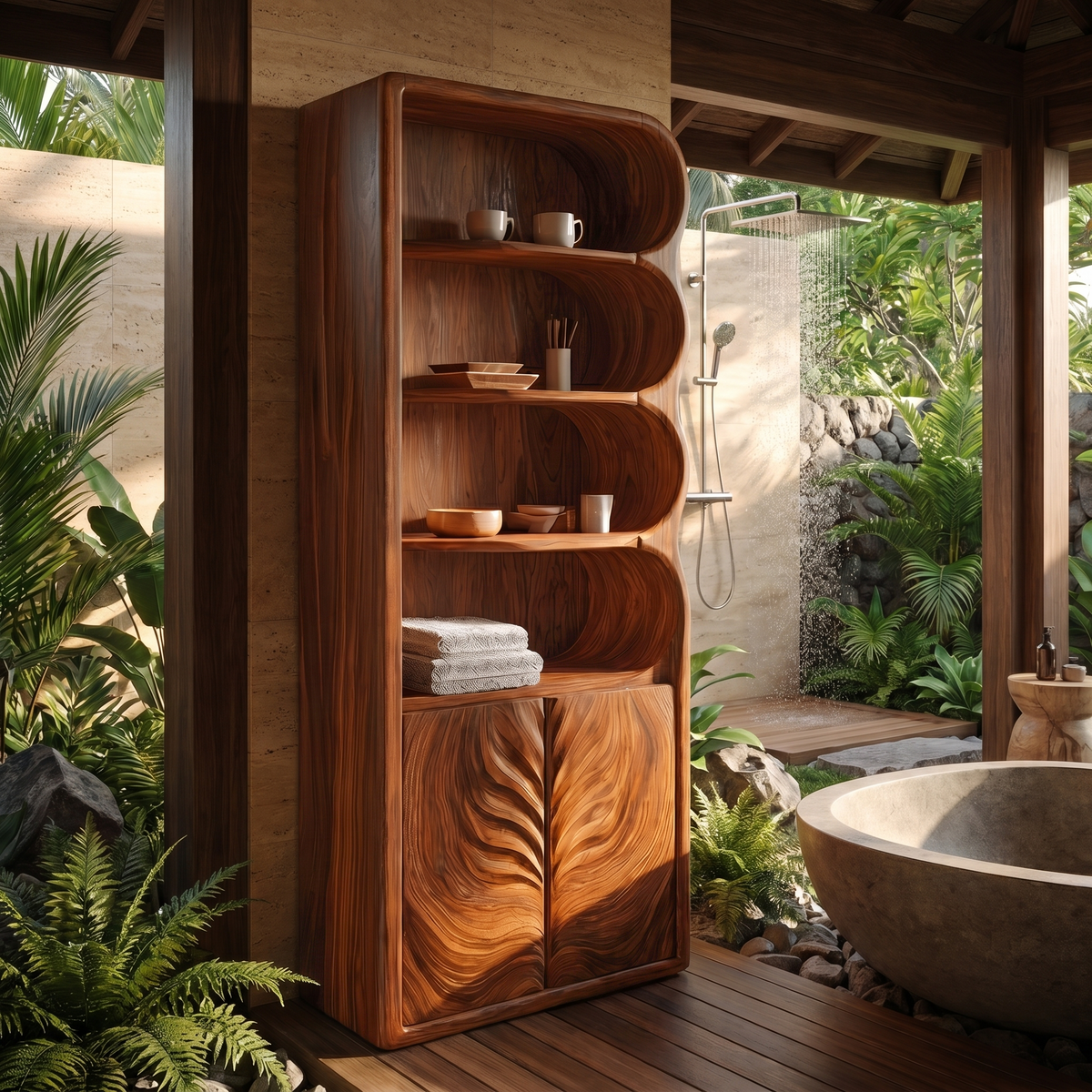 Modern Organic Bathroom Cabinet
