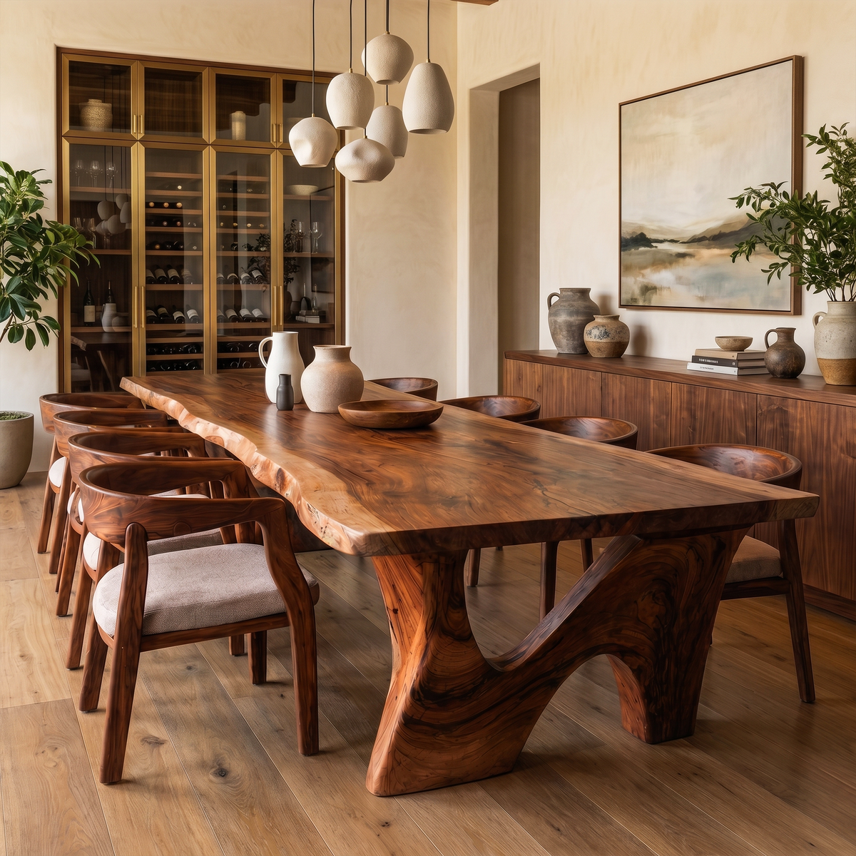 Rustic Modern Dining Table With Solid Wood Top