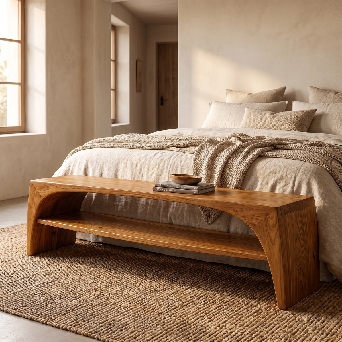 Rustic Live Edge Wood Bench