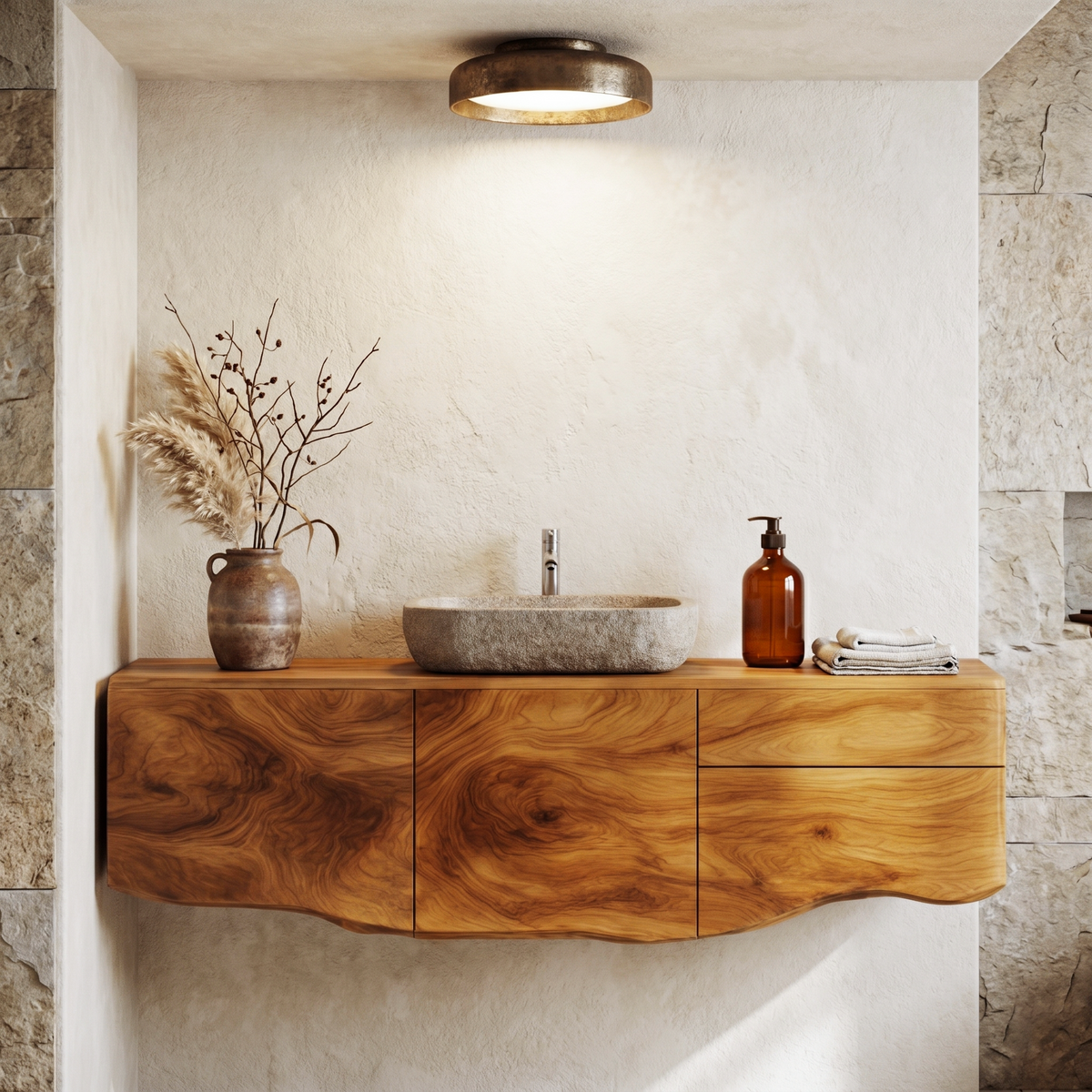 Wall Mounted Wooden Bathroom Vanity
