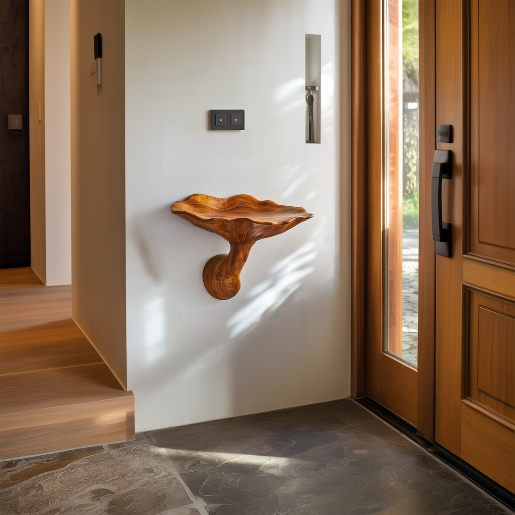 Organic Modern Floating Accent Mushroom Shelf