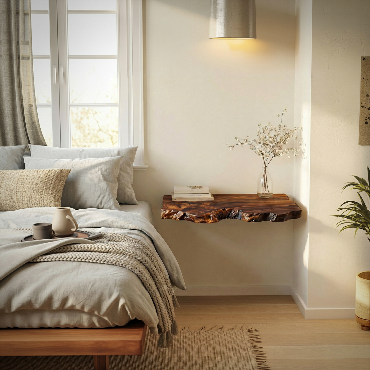Organic Minimalist Floating Nightstand