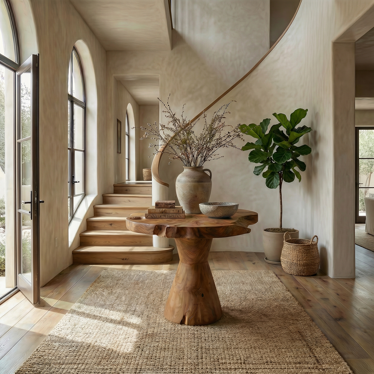 Organic Live Edge Foyer Table