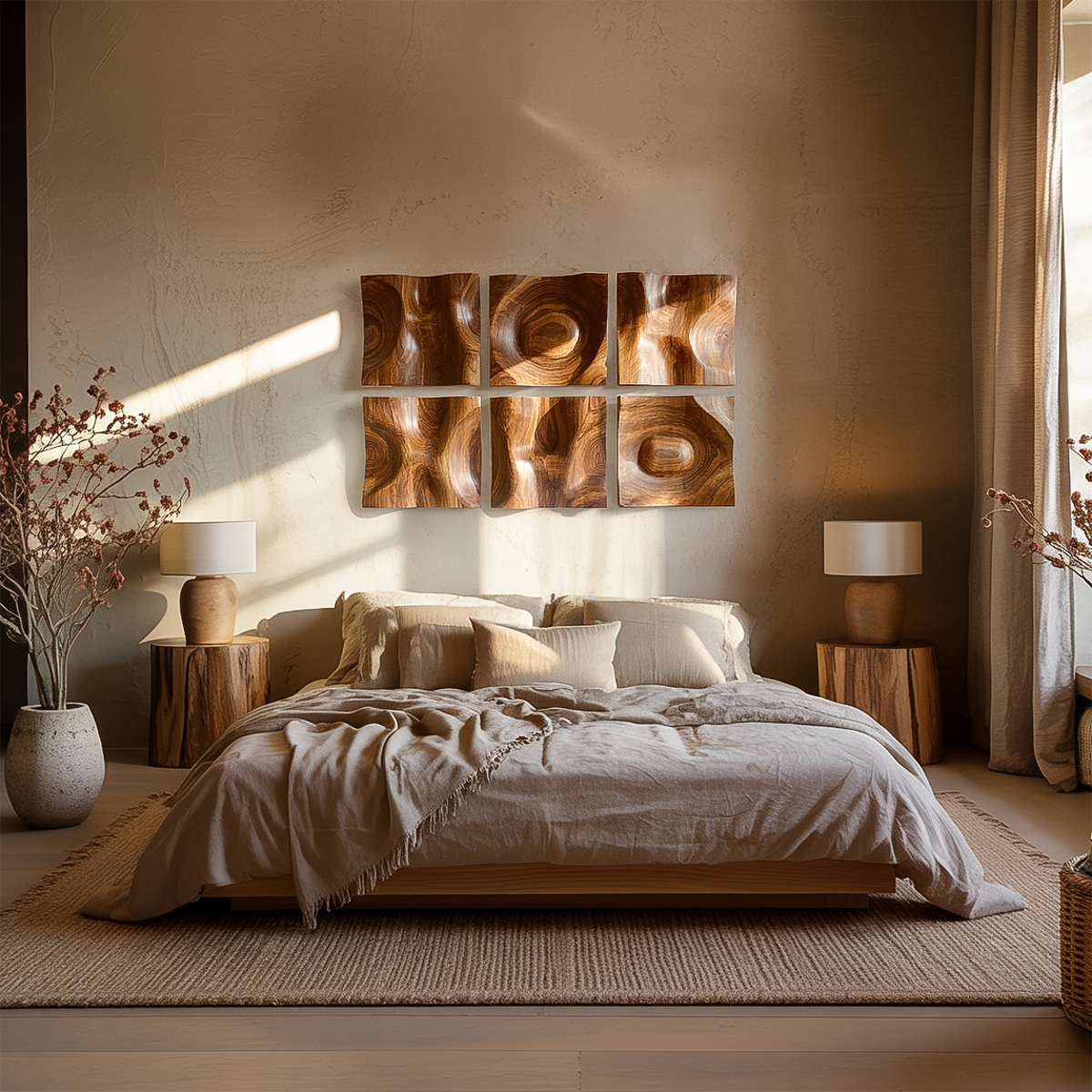 Organic Slat Wood Wall Art Panels