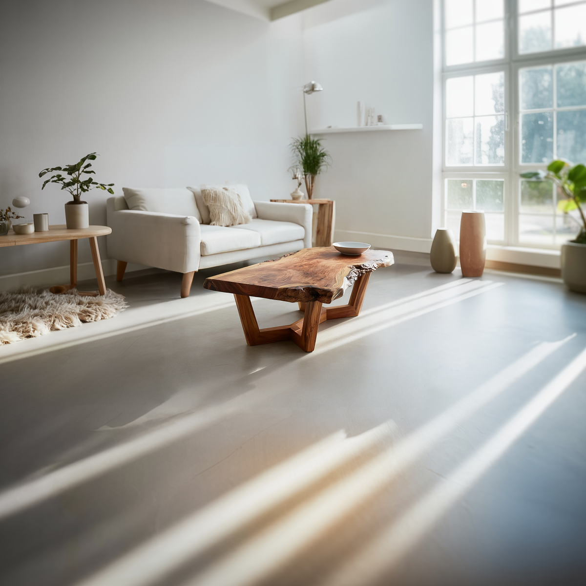 Mid Century Live Edge Coffee Table Living Room
