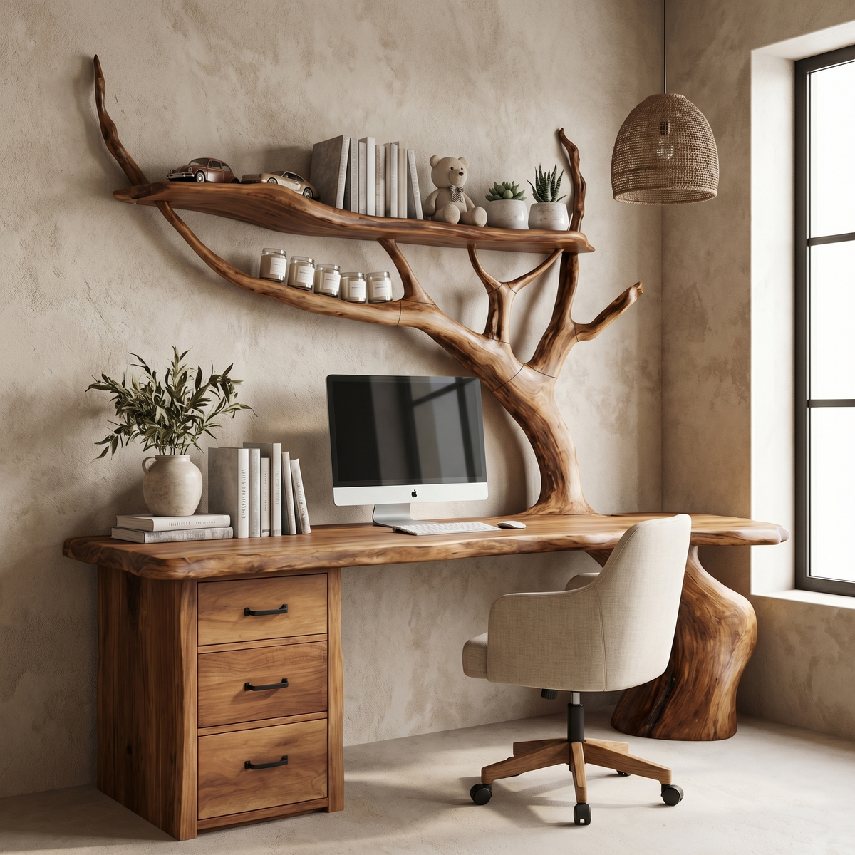Nature-Inspired Tree Branch Desk
