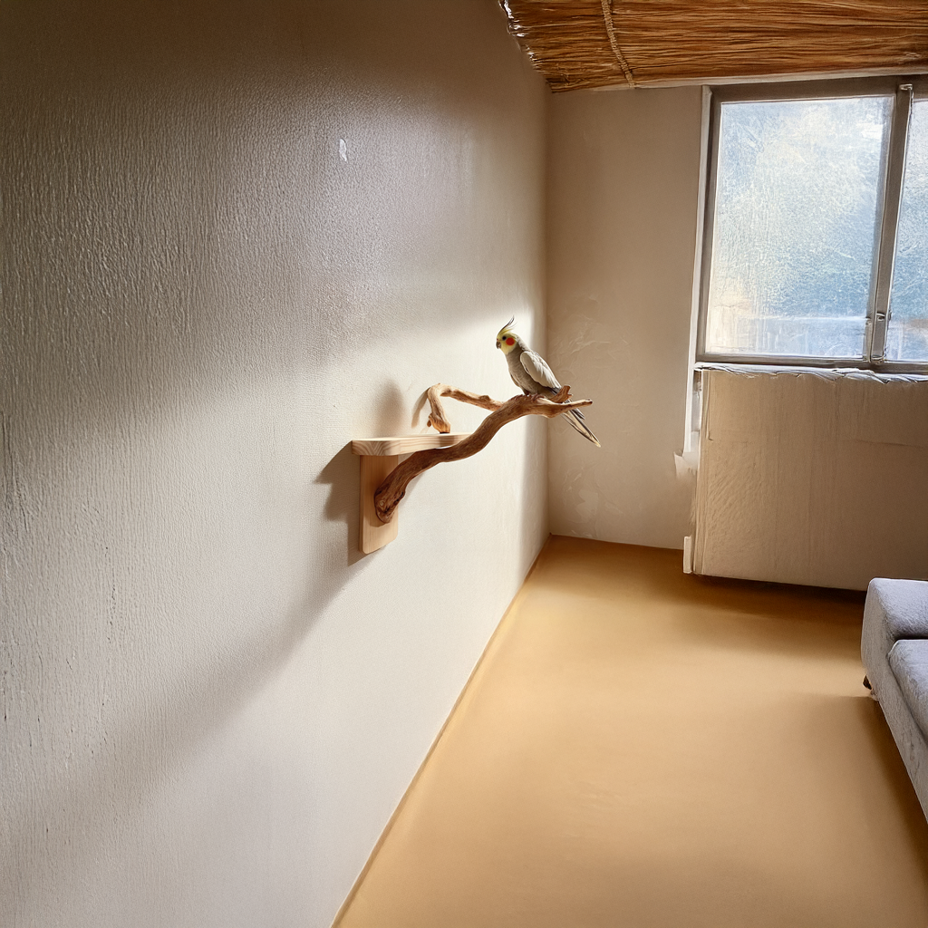 Organic Modern Wall Mounted Bird Perch For Home