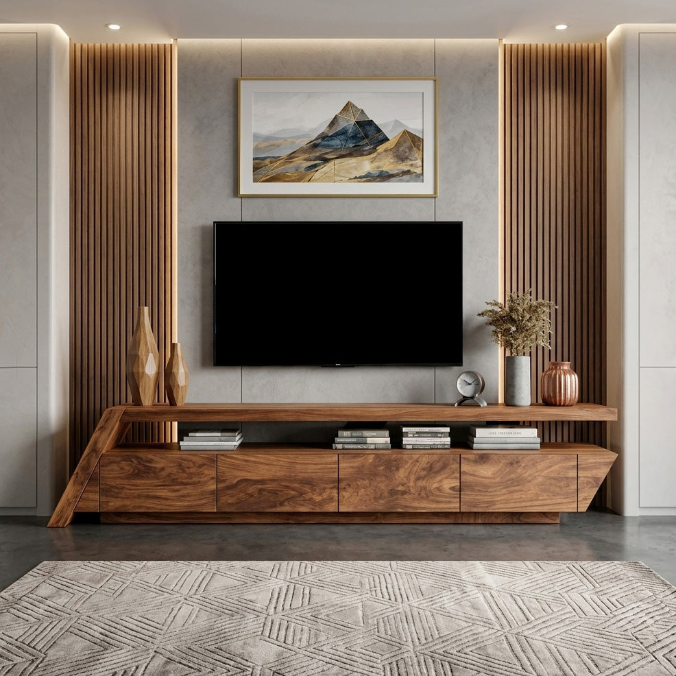 Modern Geometric TV Stand For Living Room