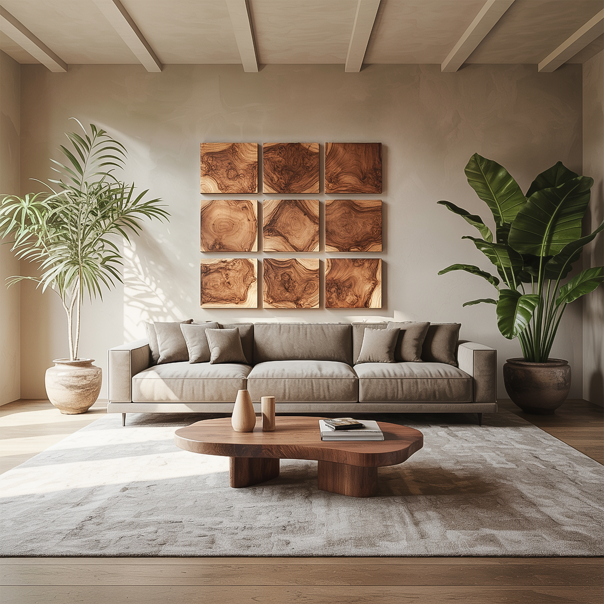 Organic Modern Wall Art Panels For Living Room And Interior Decor