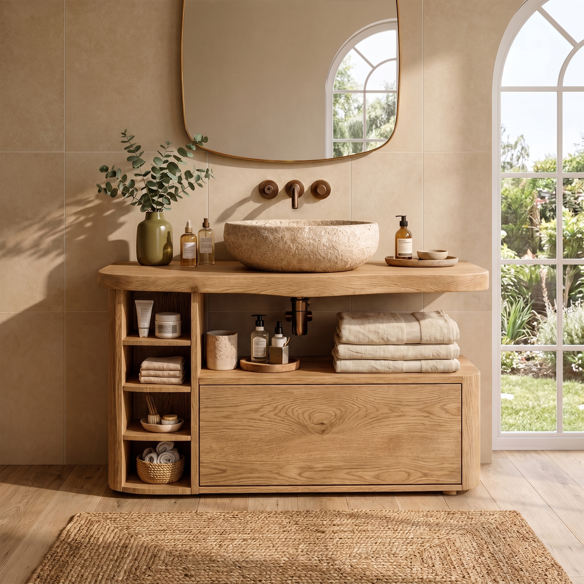Contemporary Wooden Bathroom Vanity