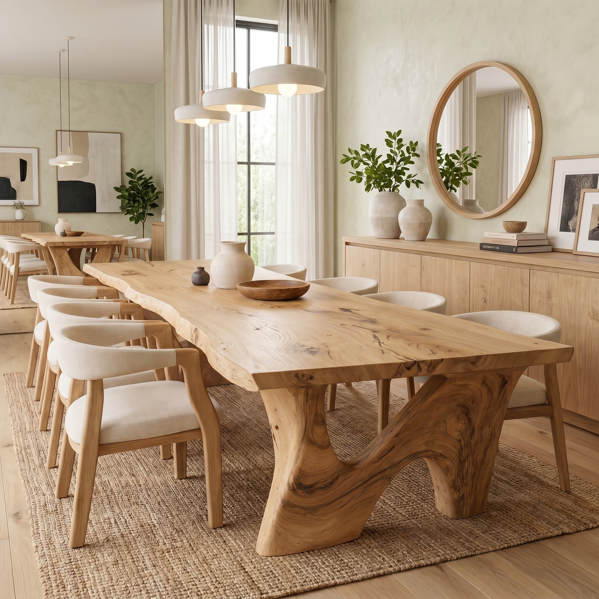 Rustic Modern Dining Table With Solid Wood Top
