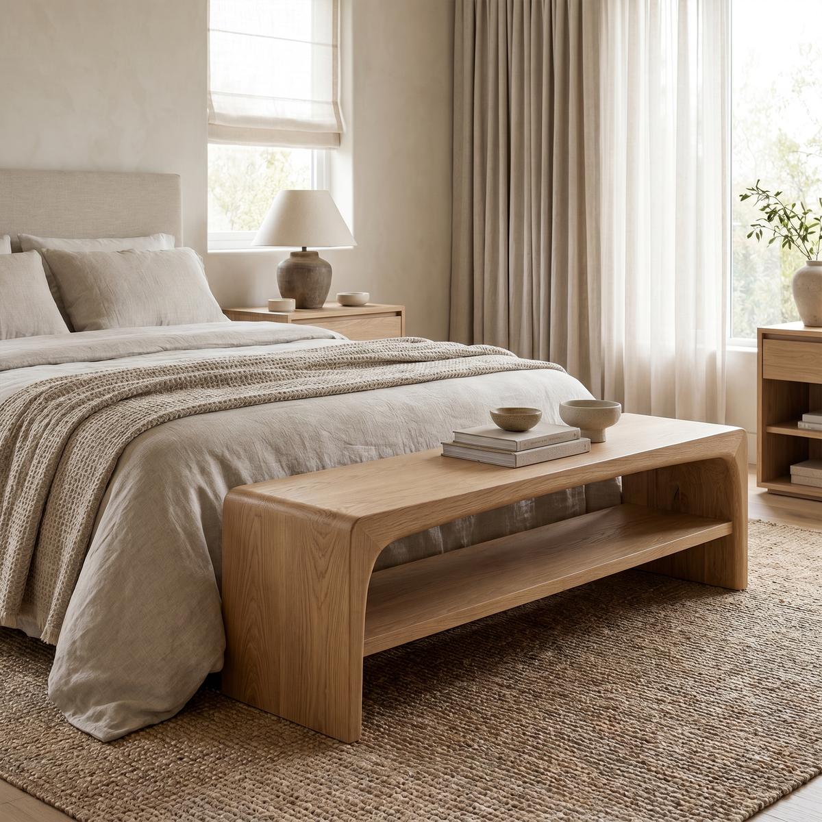 Rustic Live Edge Wood Bench