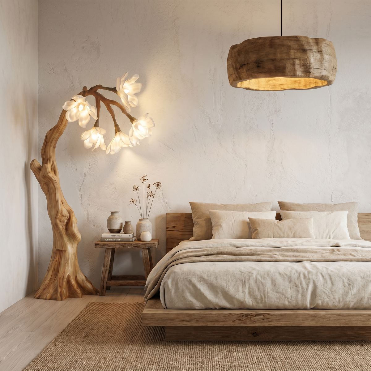 Botanical Standing Floor Lamp With Flower Petal Shade