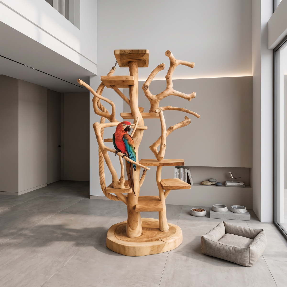 Natural Tree Parrot Stand For Living Room And Bird Room