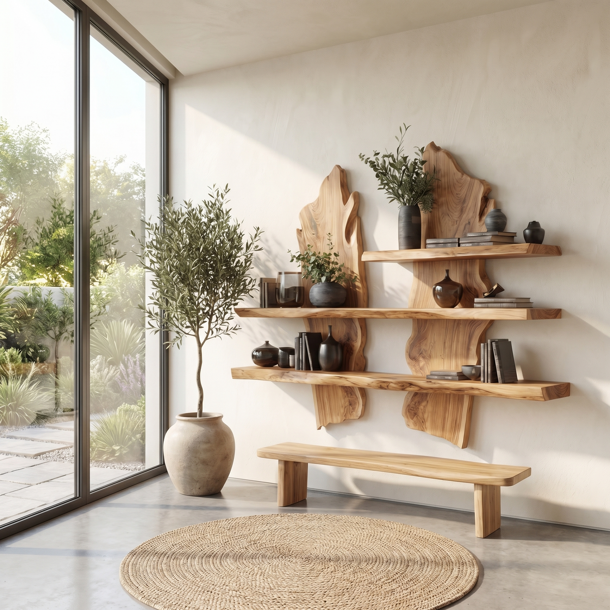 Rustic Organic Wall Shelf