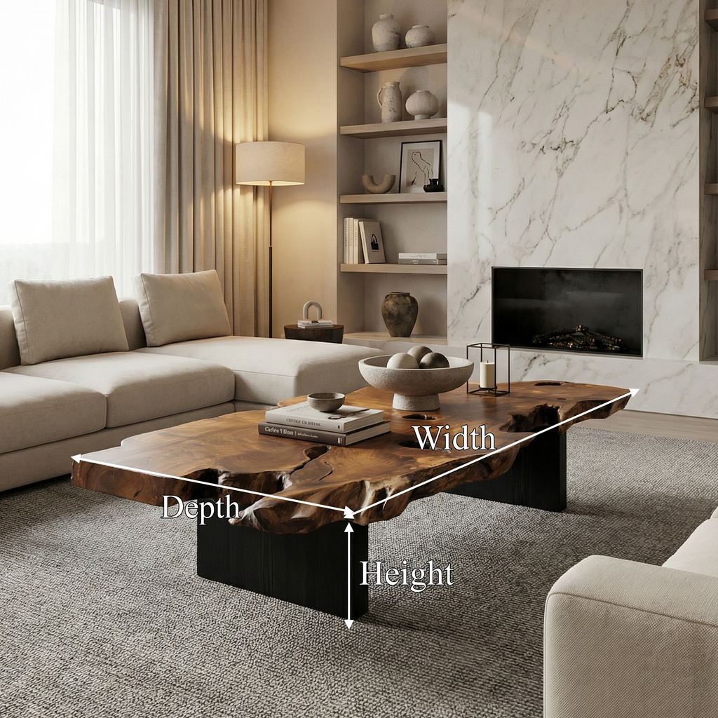Rustic Live Edge Wood Coffee Table
