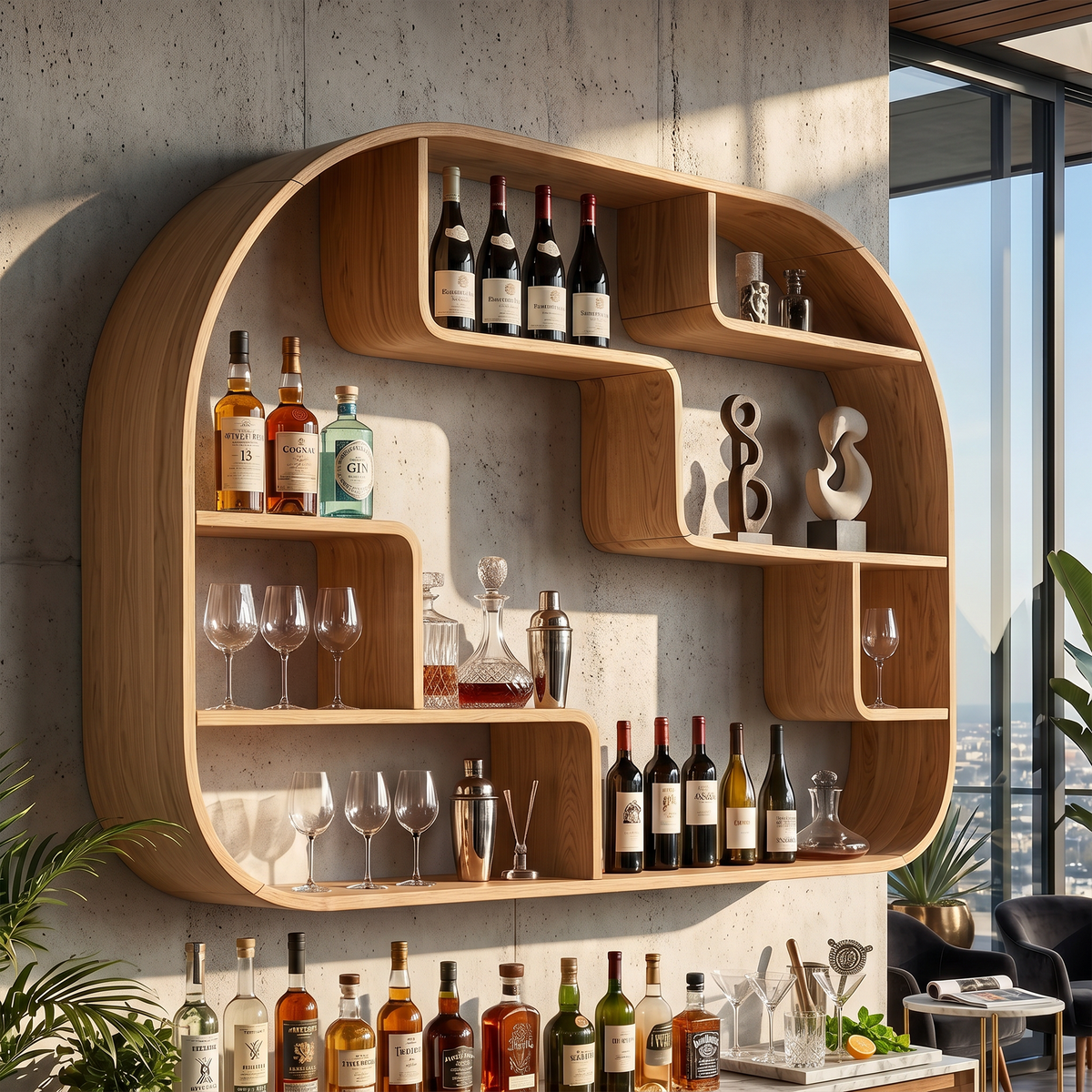 Boho Wall Mounted Wine Holder