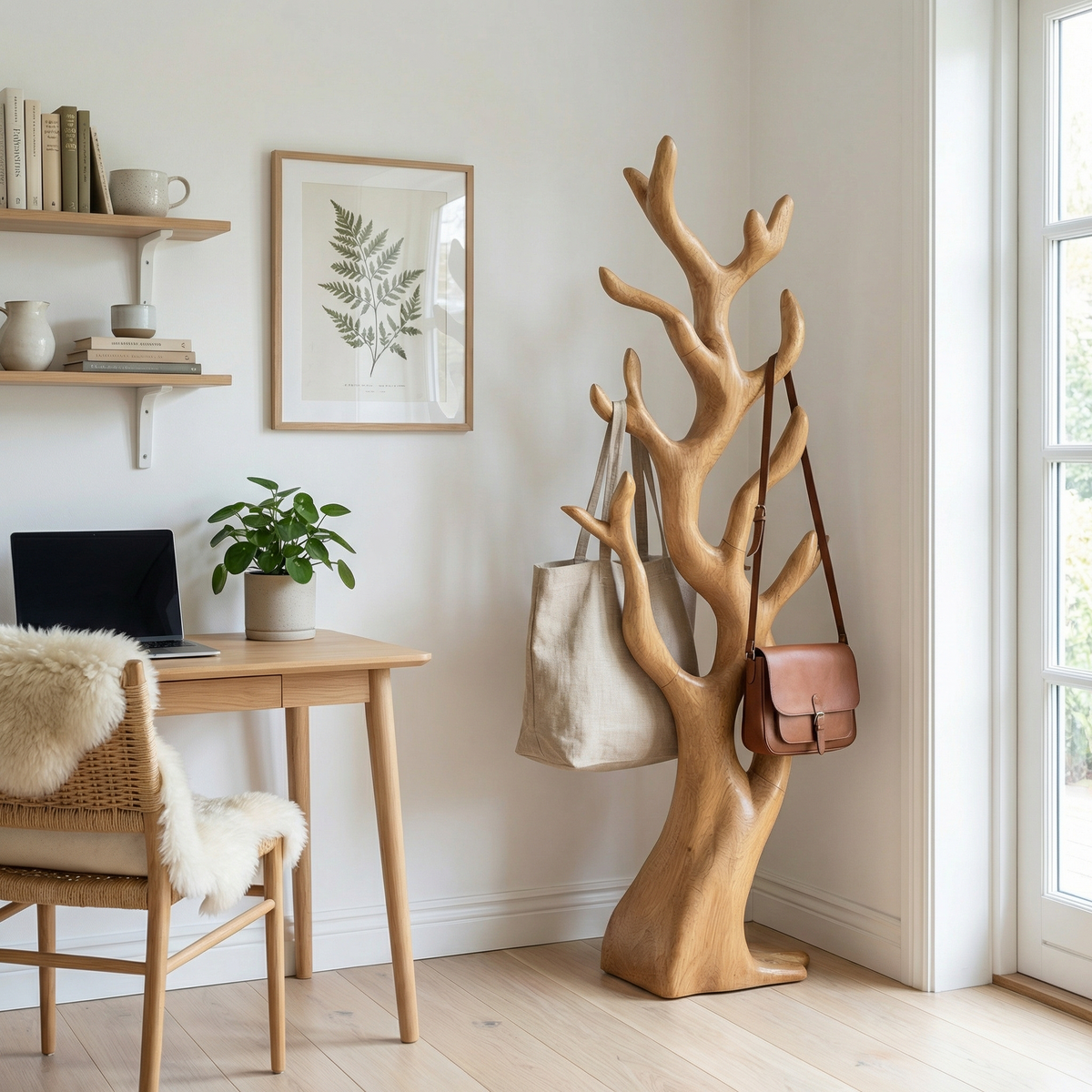 Rustic Artistic Tree Coat Rack For Entryway And Interior Styling
