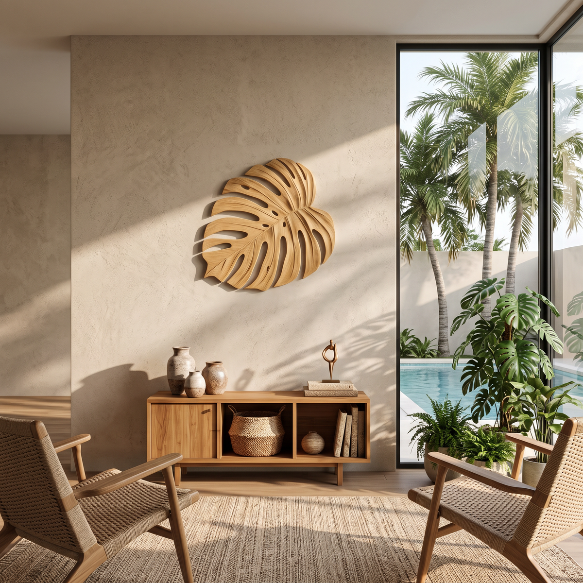 Artistic Wooden Leaf Wall Art For Living Room