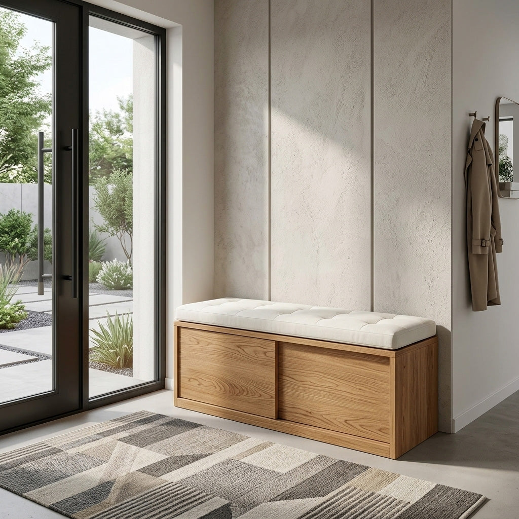 Modern Storage Bench With Minimalist Design For Home Interiors
