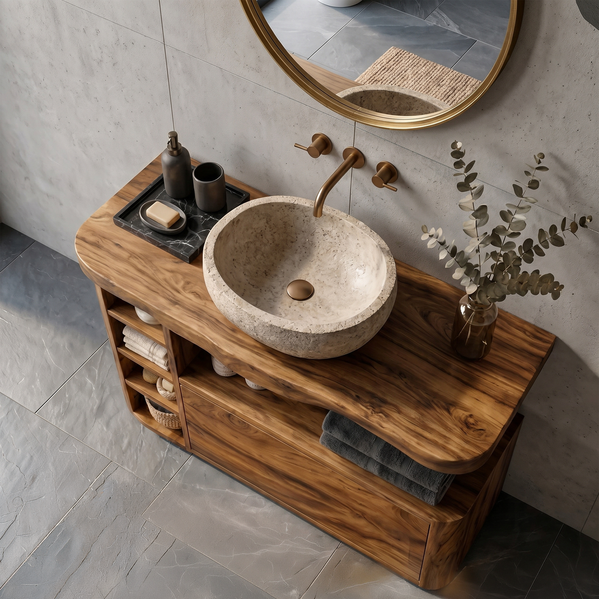Contemporary Wooden Bathroom Vanity