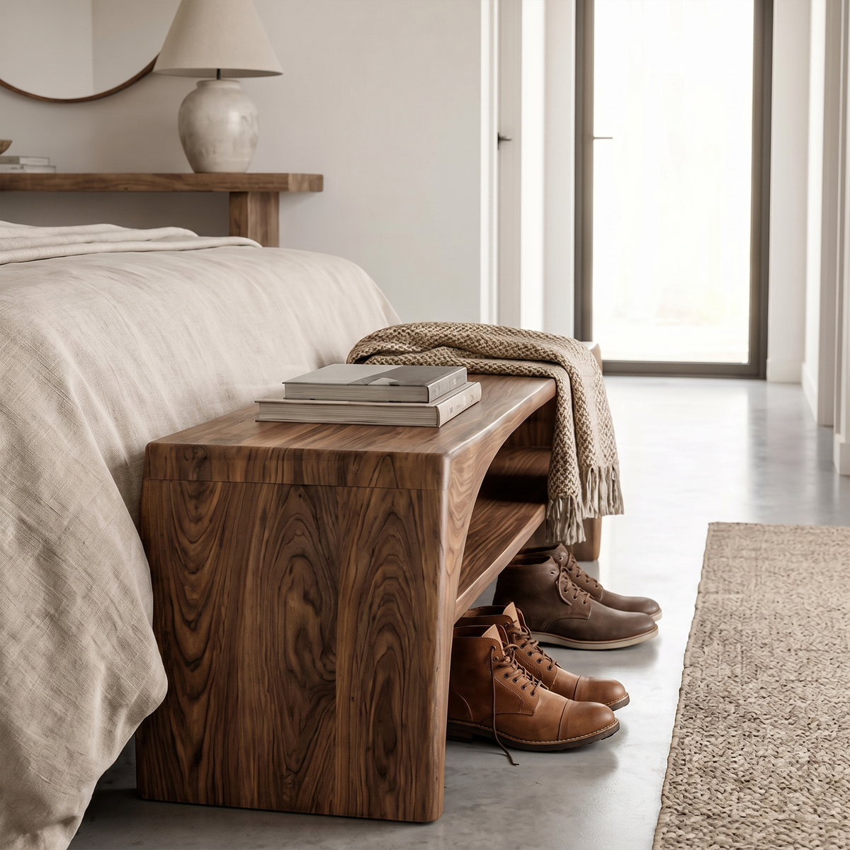 Rustic Live Edge Wood Bench