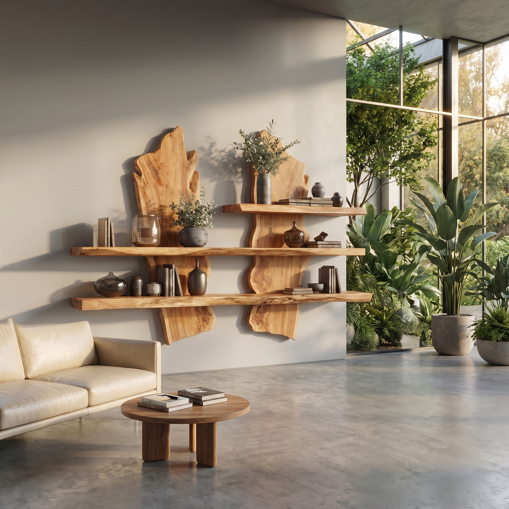 Rustic Organic Wall Shelf