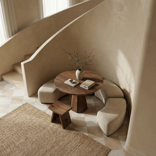 Contemporary Organic Round Entryway Foyer Table For Entryway