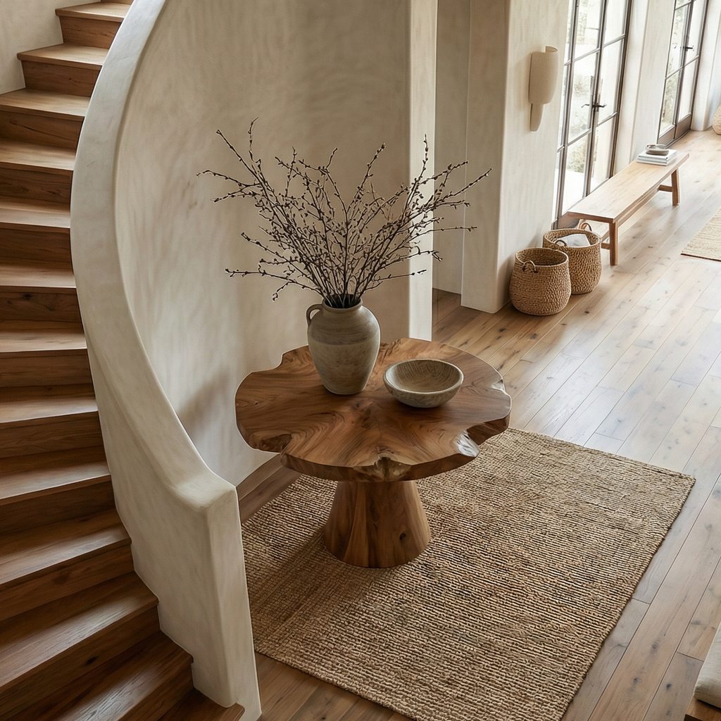 Organic Live Edge Foyer Table