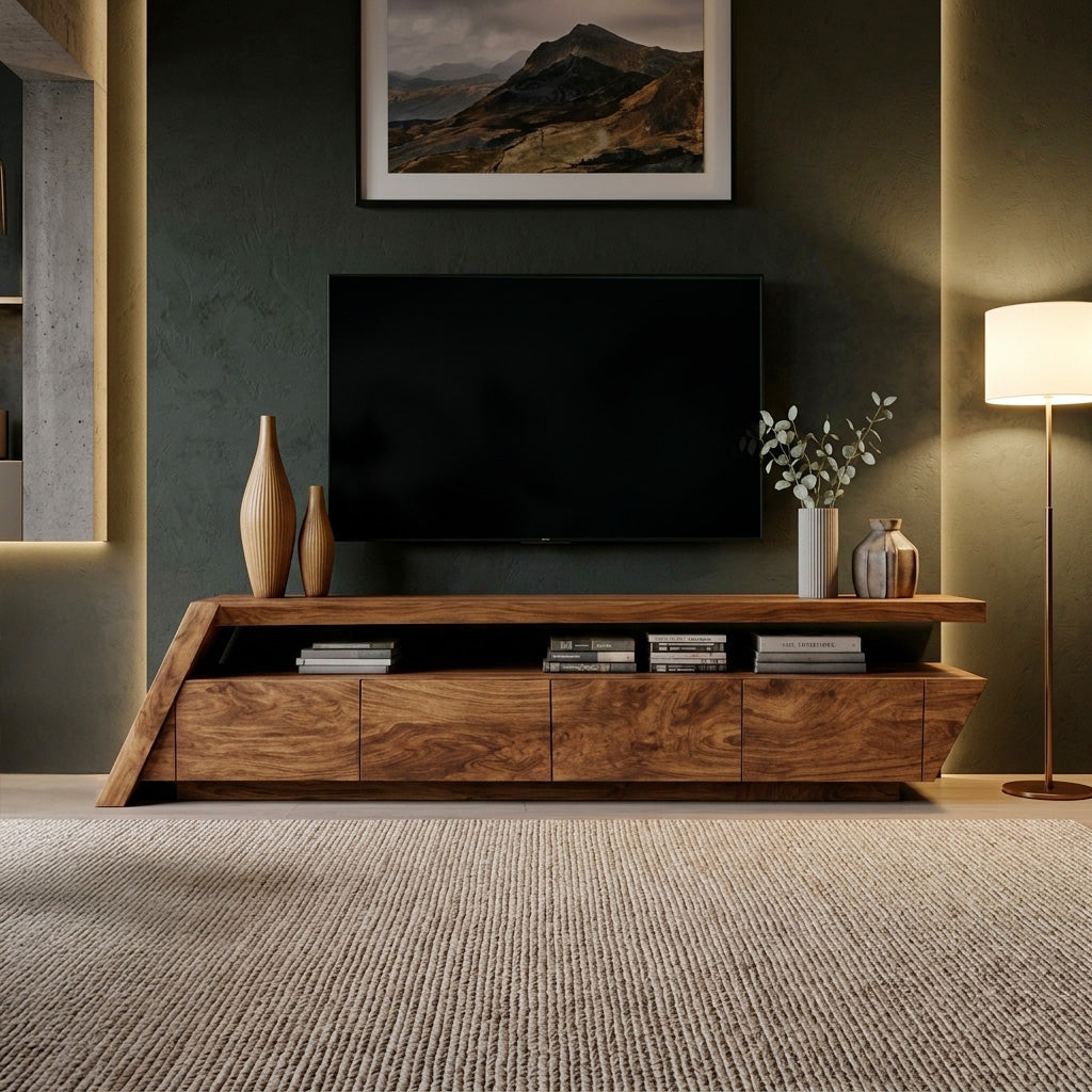 Modern Geometric TV Stand For Living Room
