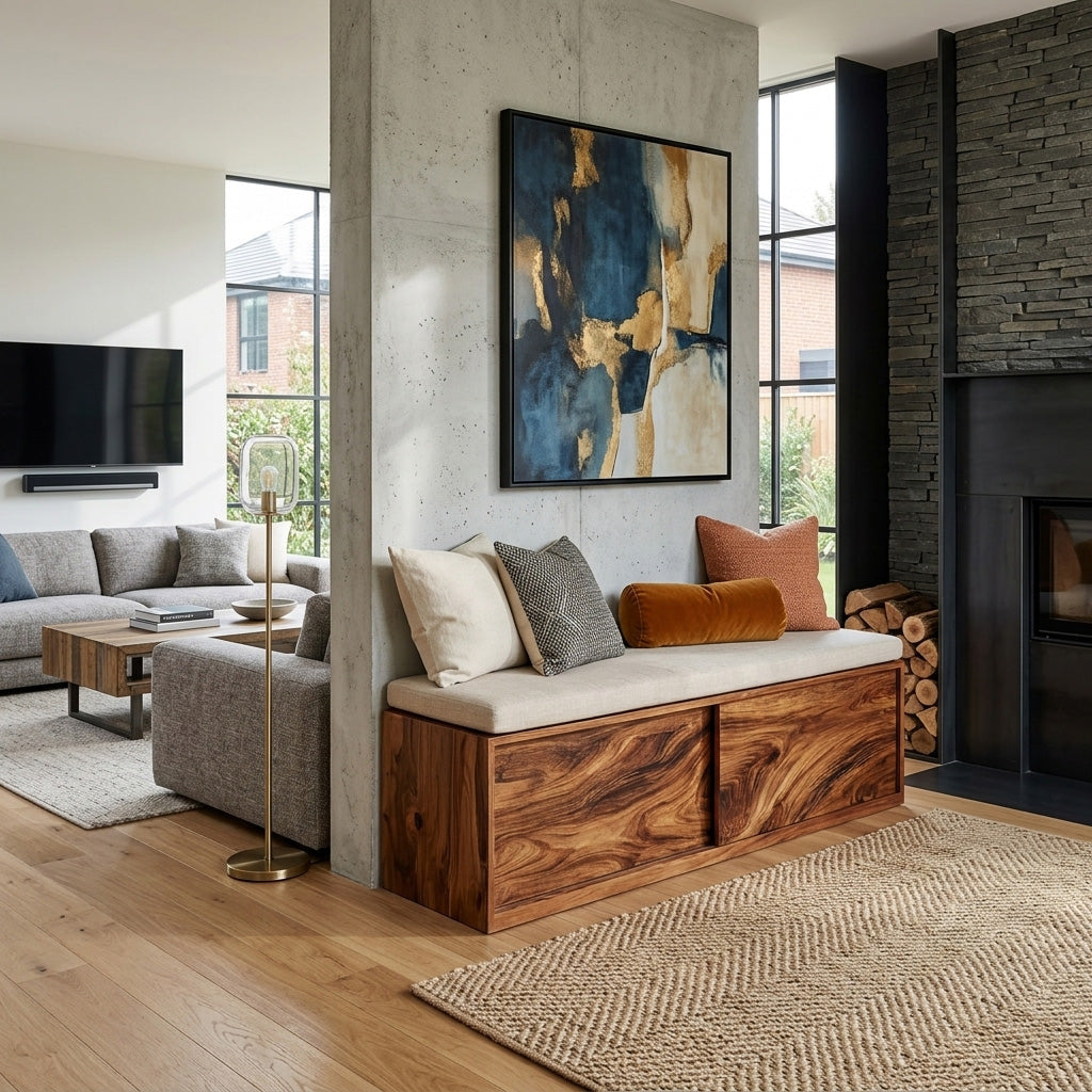 Modern Storage Bench With Minimalist Design For Home Interiors