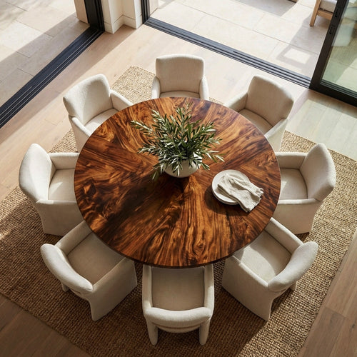 Contemporary Dining Table With Unique Twisted Base For Kitchen
