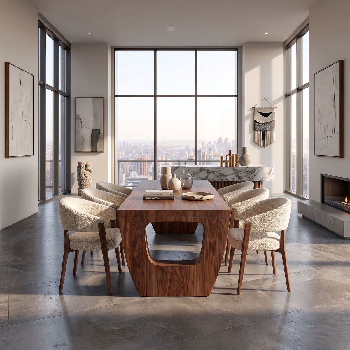 Rustic Dining Table With Artistic Base Design For Kitchen