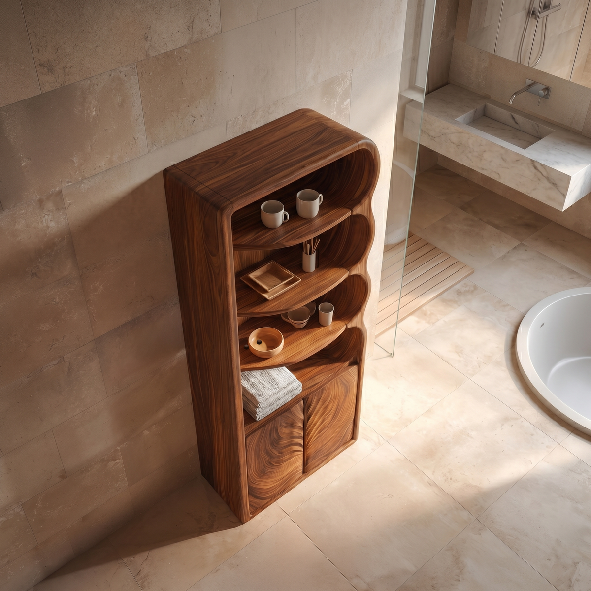 Modern Organic Bathroom Cabinet