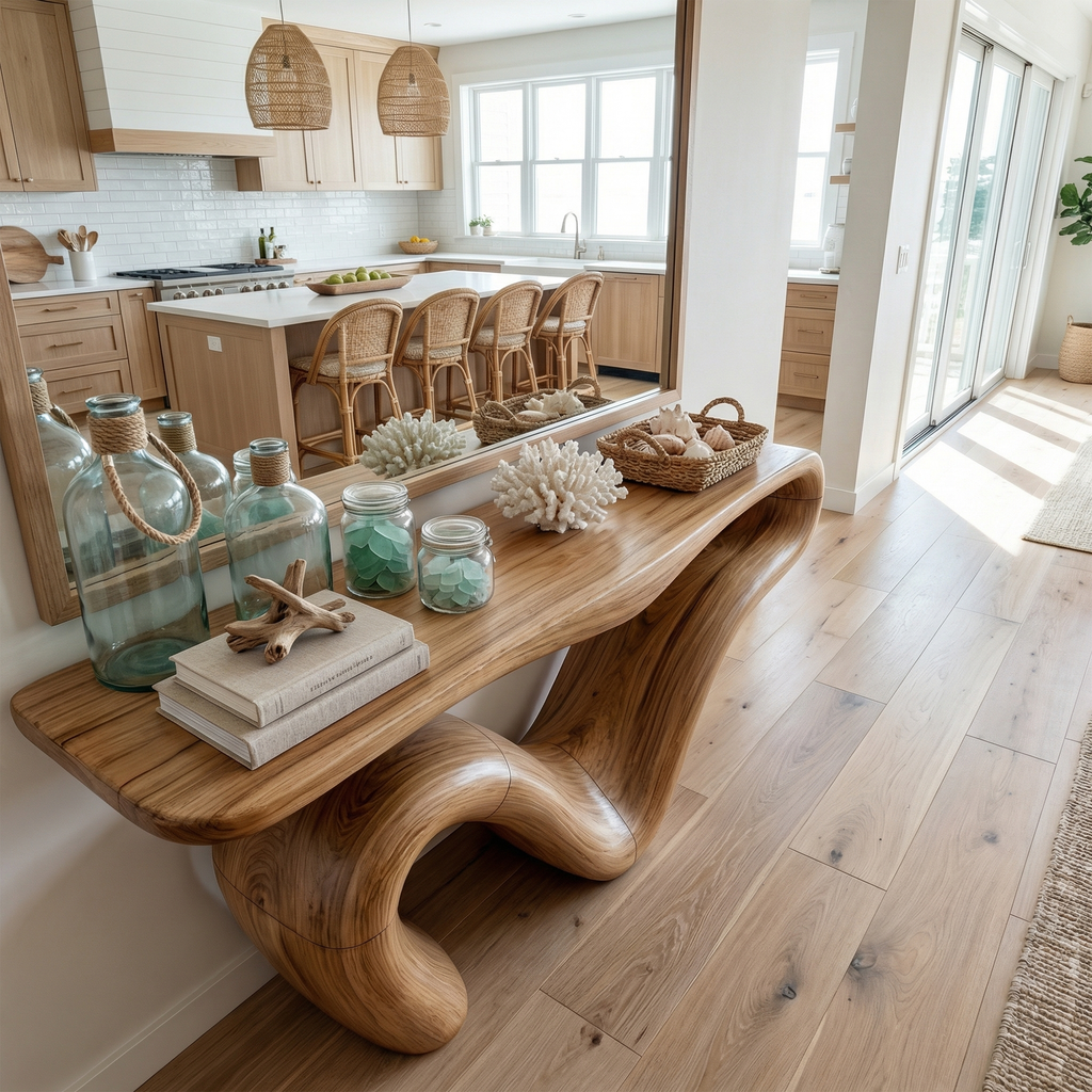 Organic Modern Sculptural Console Table