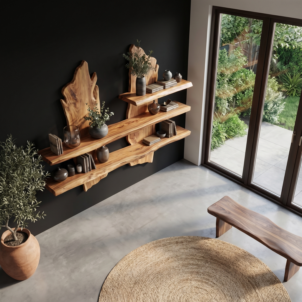 Rustic Organic Wall Shelf