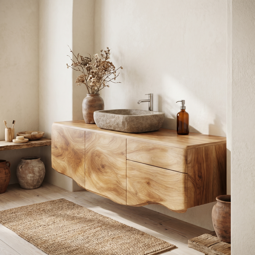 Wall Mounted Wooden Bathroom Vanity