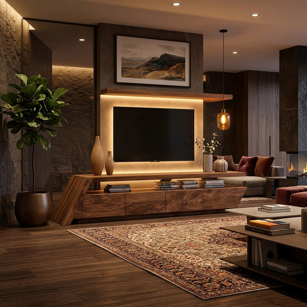 Modern Geometric TV Stand For Living Room