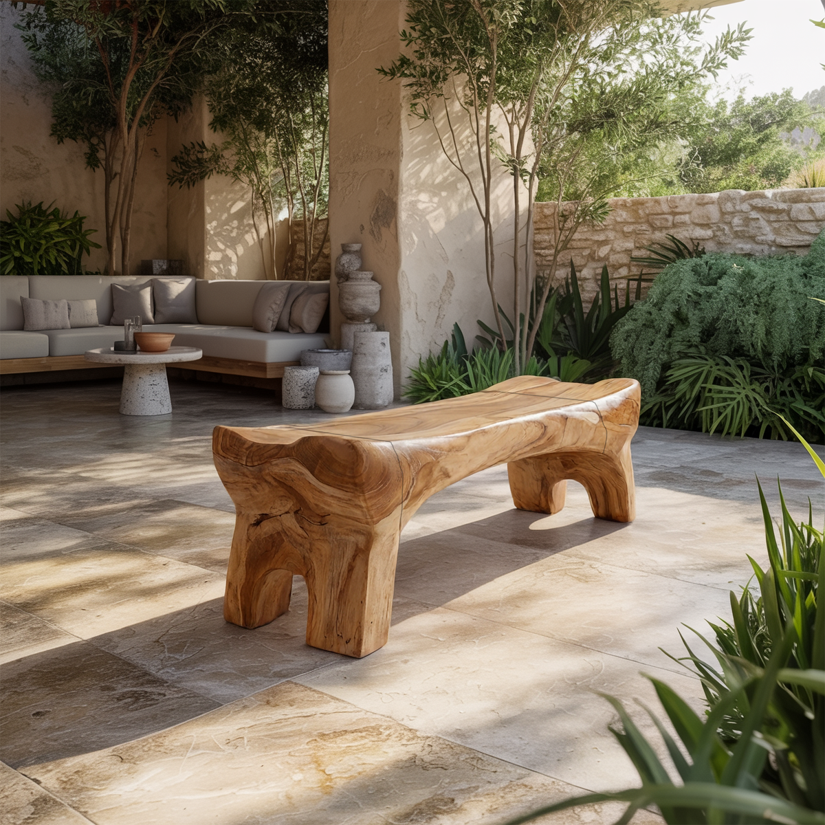 Modern Sculptural Bathroom Bench For Bathroom And Spa Interior