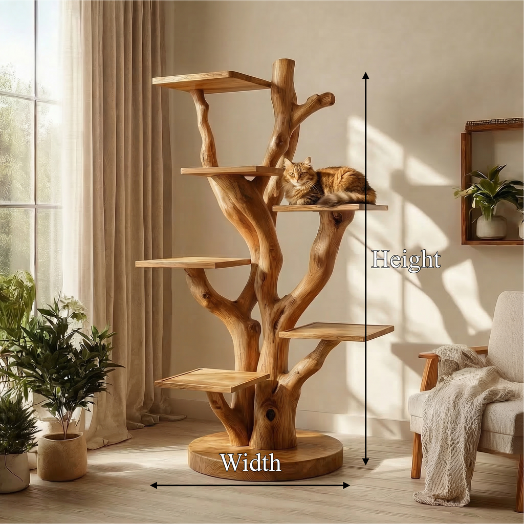 Rustic Cat Climbing Tree For Living Room Or Pet Space