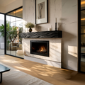 Rustic Wooden Floating Fireplace Mantel For Living Decor