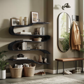 Industrial Natural Wood Floating Shelf