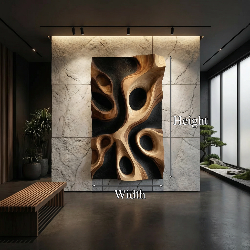 Abstract Organic Hollow Wood Wall Decor Panel