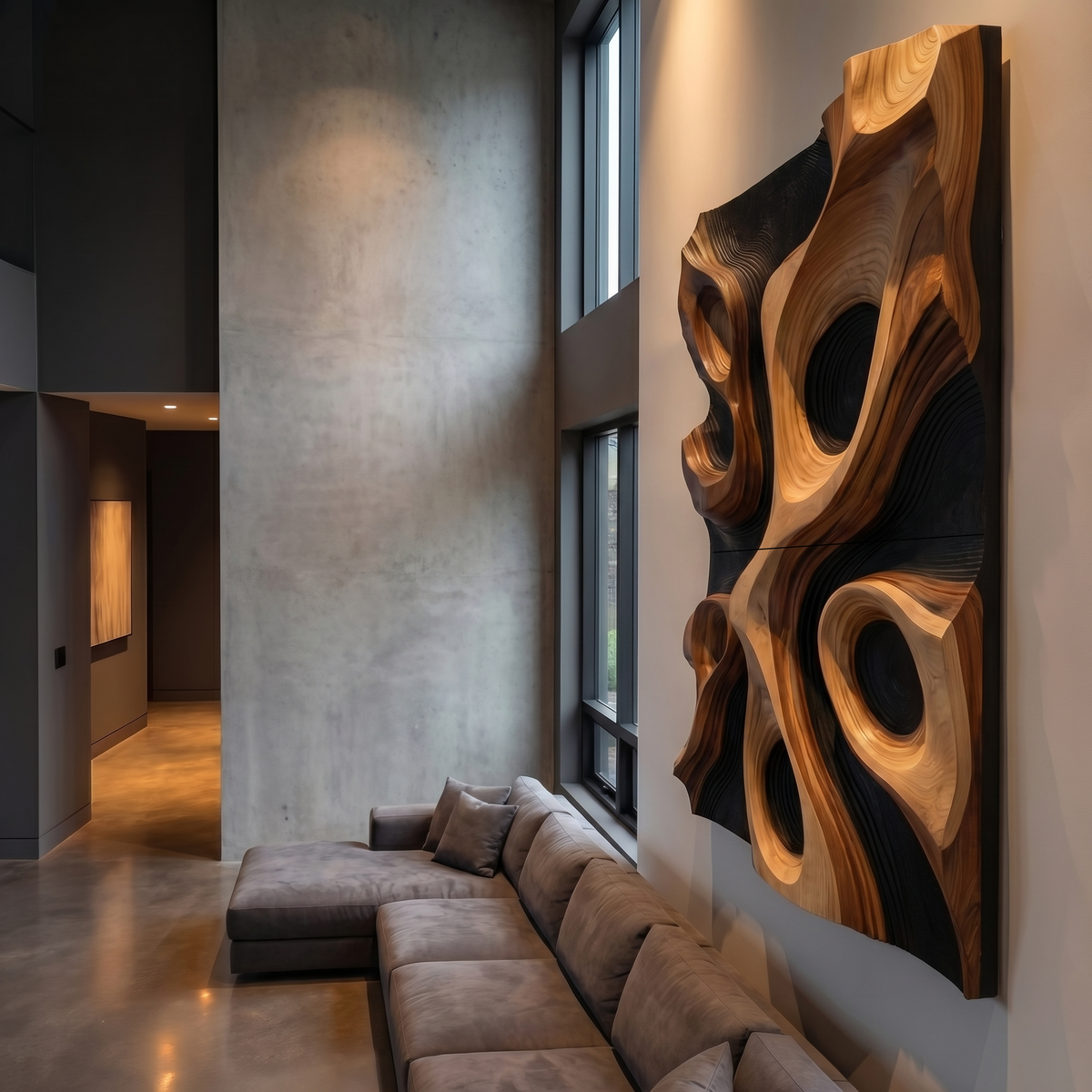 Abstract Organic Hollow Wood Wall Decor Panel
