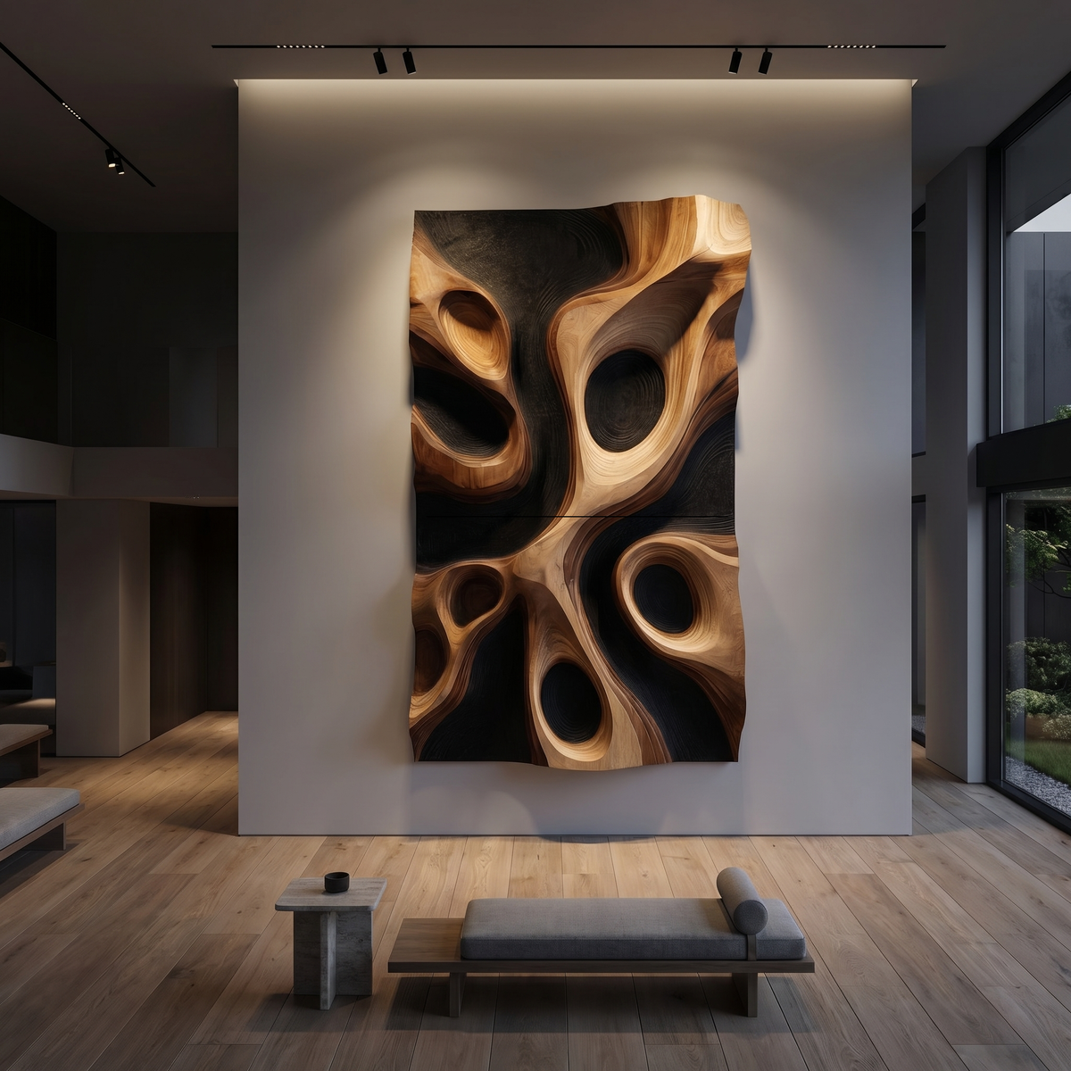 Abstract Organic Hollow Wood Wall Decor Panel