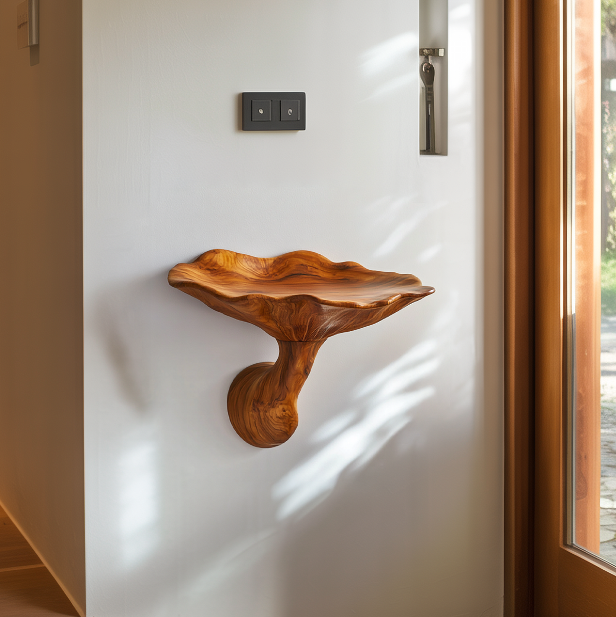 Organic Modern Floating Accent Mushroom Shelf