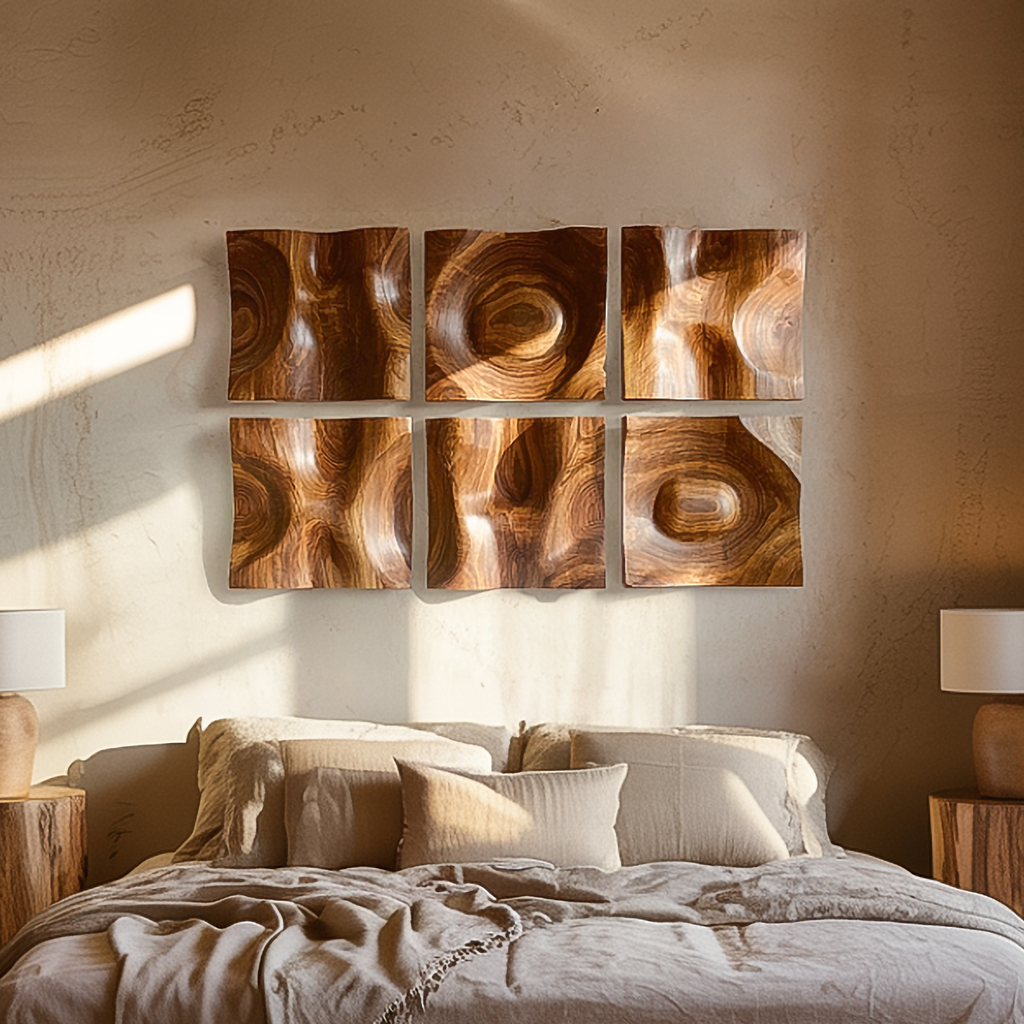 Organic Slat Wood Wall Art Panels